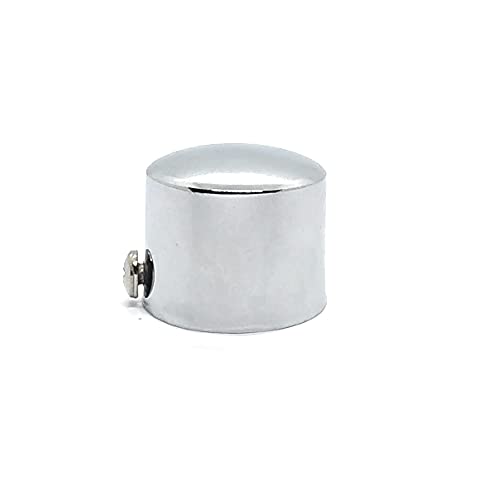 Image of FAPBADRI Simple Curtain End Caps /Finials for a 1 inch Pipe /Rod, Colour - Silver Glossy Round, 4 Pieces