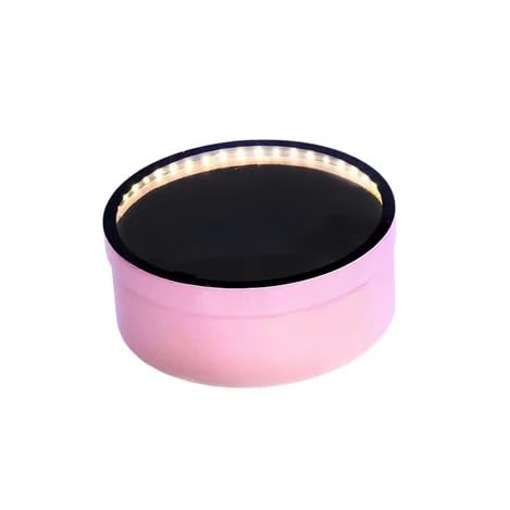 Elegant Round Floral LED Light Box - Stylish Decorative Gift Box with Lid (PINK)