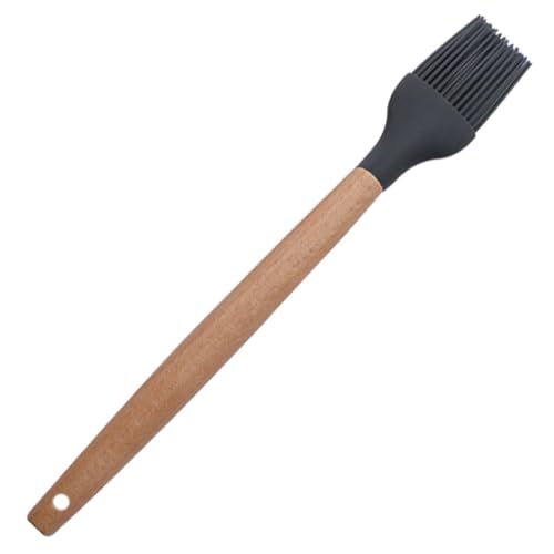 Unomor Silicone Basting Oil Brush with Wood Handle Heat Resistant Kitchen Utensil for Bbq Baking Cooking Precision Control for Sauces Marinades Oils Food Grade Safe Design