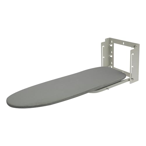 Tabla de planchar de pared plegable con 3 ajustes de altura, 91 x 30 cm, tabla de planchar plegable con funda resistente al calor, montaje en pared, ahorra espacio