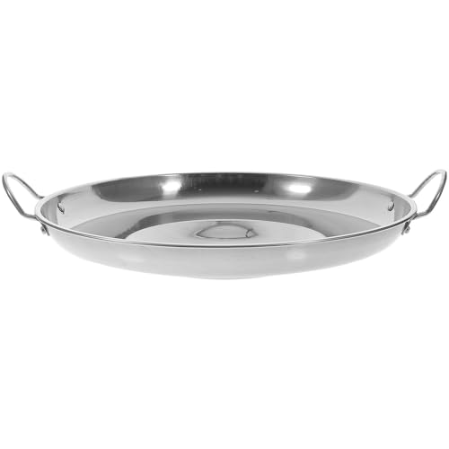 NUOBESTY Sartén de Acero Inoxidable Antiadherente Mango Anti-escaldaduras para Freír Huevos y Tortillas, Sartén Cóncava Práctica para Cocina Diaria