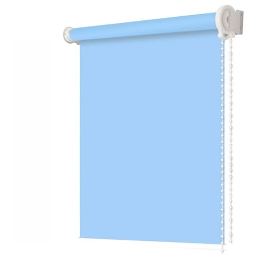 Estor para ventanas, termoaislado, semi-oscurecimiento, para el hogar y la oficina, fácil montaje, protección visual, transmitente de luz, azul claro (110 x 200 cm, azul claro)