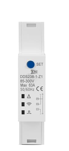 Compteur d'énergie bidirectionnel 63A moniteur puissance kWh 18 mm