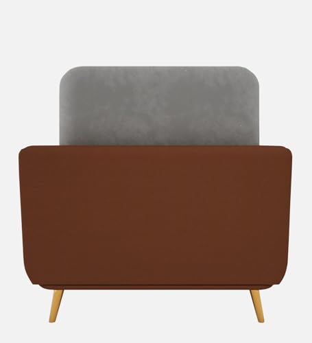 Image of Sixpine Luxury Dual Color Upholstery Sofa in Premium Velvet | Solid Wood Structure | Sturdy Golden Legs | High Density Foam | Extra Comfort for Modern Living Room (Brown & Beige, 1 Seater)