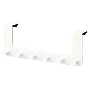 Ikea Stainless Steel Hanger for Door (White, Door Thickness: 4 Cm, Width: 35 Cm, Height: 13 Cm)