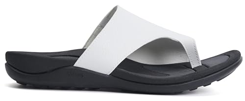 Strive Capri Women’s Active Athletic Sandals, with Arch Support, Leather Toe Loop Sandals, Comfortable Summer Shoes for Women, White, 10 by Strive - Used condition - Image 2
