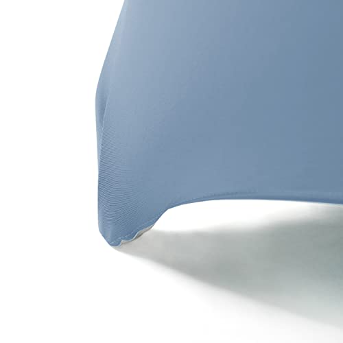 Image of Peomeise 6FT Spandex Table Cover Rectangular Stretch Spandex Tablecloth (Dusty Blue,6FT)