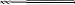 KYOCERA 1740-0312.310 Series 1740 Extended Reach Square End Mill, Carbide, Uncoated, 30 Degree Angle, 3 Flute, 1/32" Cutting Diameter, 1/8" Shank Diameter, 0.155" Cutting Length, 2-1/2" Length