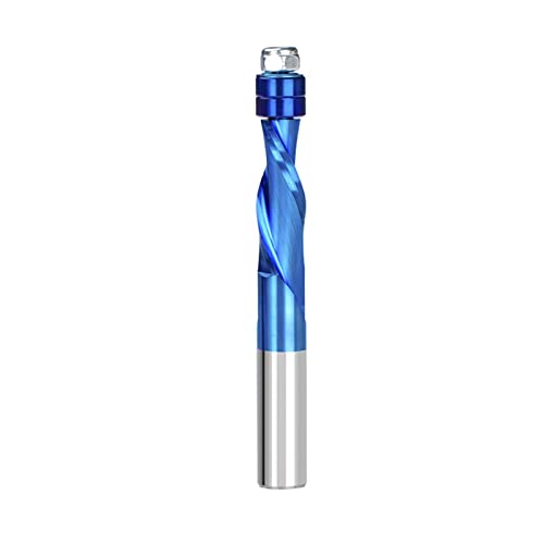 YFCDZVBH Cortador de fresado enrojecida enrutador bit bit 2 Flauta Abajo Corte el Molino de Extremo 1/2 Shank Spiral Fresing bit Herramienta de fresado de carburo