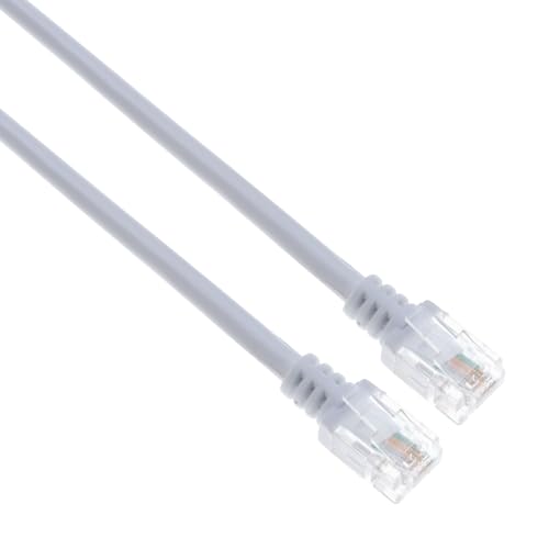 Keple ADSL 2+ Hochgeschwindigkeits-Breitbandkabel RJ11 auf RJ11 0,5m Modemkabel f&uuml;r Router, Modem, Festnetz &ndash; kompatibel mit BT Microfilter &ndash; Wei&szlig;