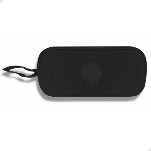 Estojo Escolar para Lápis e Canetas com 3 Compartimentos e bolsinho interno, ideal para Escola Trabalho, Faculdade, Adultos e Adolescentes unisex, Prático, compacto Premium 22,5x11cm (Preto)