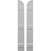 Ekena Millwork ARW401BQ207X64PRH Americraft Two 3 Exterior Real Wood Joined Board-n-Batten Shutters w/Arch Top (Per Pair), 7"W x 64"H, Primed