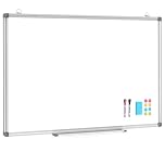 DOLLAR BOSS Magnetic Whiteboard 120 X 180 cm Large Whiteboard Dry Erase Large White Board for Walls, Big White Board with Pen Tray, Aluminium Trim and Writing Board for School, Home and Office