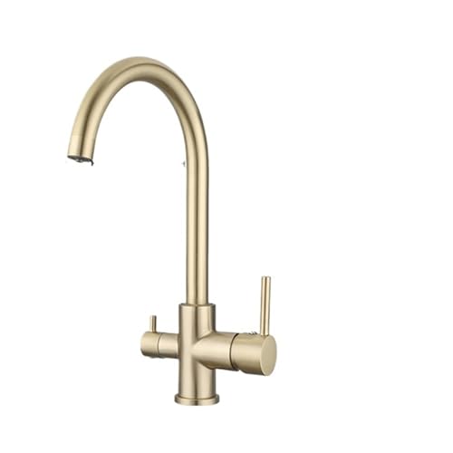 Purificateur de cuisine robinet pulvérisateur doré avec mitigeur eau chaude et froide