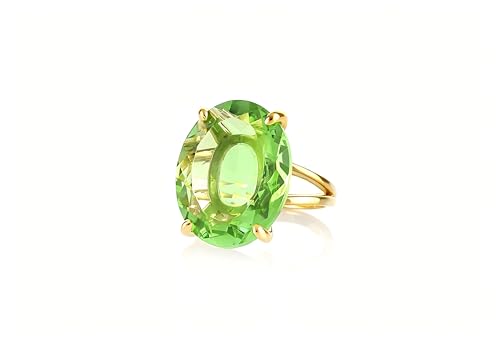 Bague Tourmaline Verte ovale en or rempli, le bijou d'octobre élégant pour femme