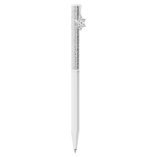 Bolígrafo octagonal blanco con copo de nieve lacado de lujo 3