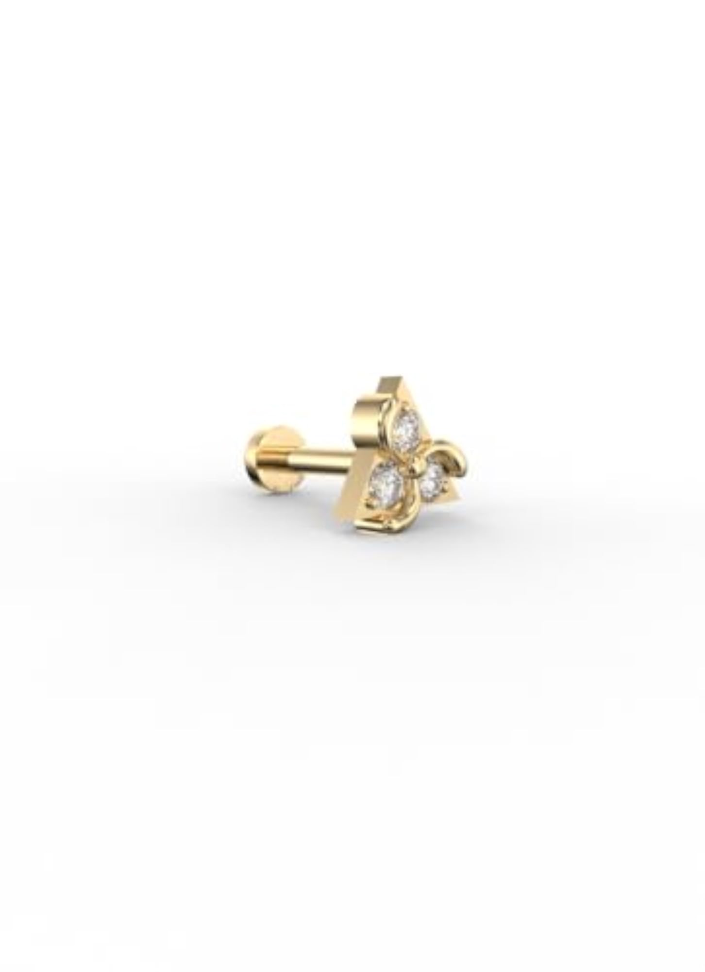 Women's Lab-Grown Diamond Nose Pin, Elegant Design