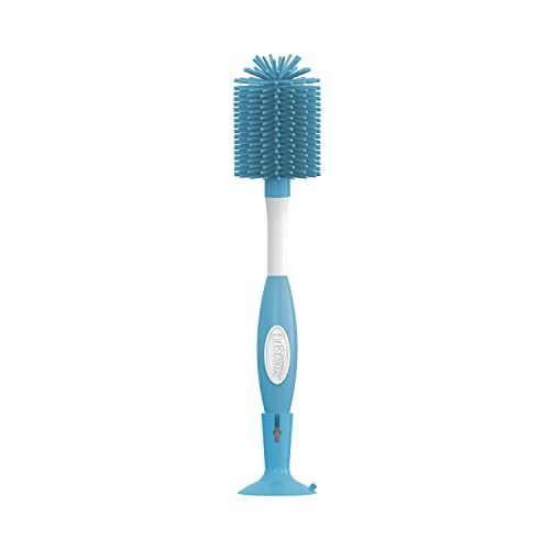 Image of Dr. Brown's Soft Touch No Scratch Baby Bottle Cleaning Brush Nipple Cleaner with Stand and Storage Clip, BPA Free, Blue 1-Pack