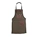 Nesko Sports Top Grain Leather Green Canvas Apron Butcher Apron - Cook Apron - BBQ Apron - Cooking Apron - Blacksmith Apron - Woodwork Apron - Christmas
