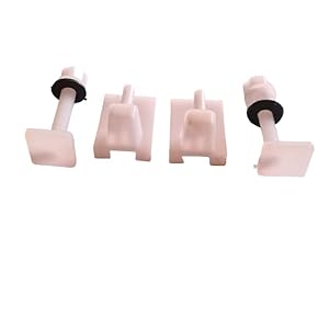 Elegant Casa Western Toilet Seat Cover Screw, Nuts and Washers Hinges Kit Clamp Plastic White Colour 1 Pair Set Size 80mm/EC