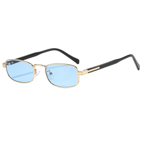 Lunettes de soleil rectangulaires métal femme tendance punk dégradé