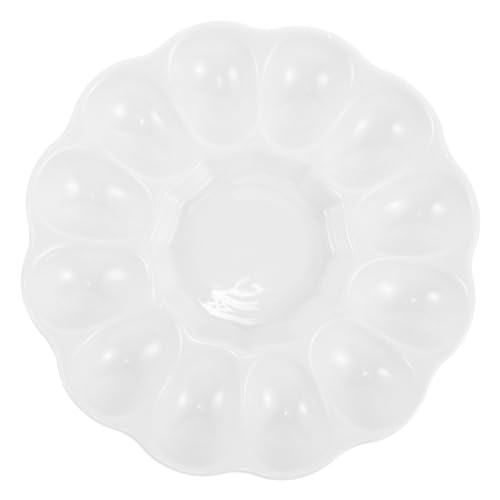 Sosoport Bandeja para Huevos Rellenos de Cerámica Plato Servidor para Decoración Casa y Restaurantes para Reuniones Sociales