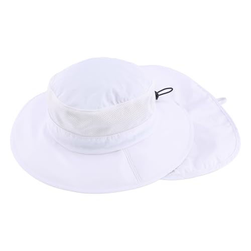 Image of Home Prefer UPF50+ Kids Girls Boys Sun Hat Wide Brim Fishing Hat with Neck Flap Adventure Beach Safari Sun Protection Cap