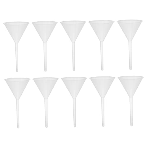 HOMOCONO 10pcs Laboratory Funnel Liquid Funnel Gas Tank Funnel Transparent Funnel Flasks Multifunctional Oil Funnel Tiny Funnel Universal Spout Funnel Clear Flask Scientific Funnel Plastic