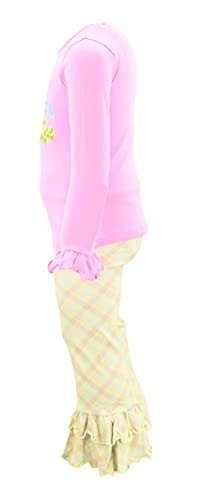 Image of Unique Baby 2 Piece Girls Double Ruffle Leggings and Long Sleeve Shirt Clothes Set Kid and Toddler Girl Outfit