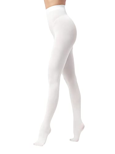 Everswe Women 80 Den Soft Opaque Tights, Women's Tights (S/M, White) #TOP4