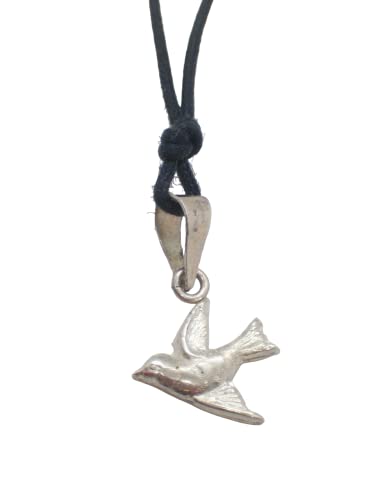 Pendentif moineau oiseau ras-du-cou en corde argent 925 pour femme