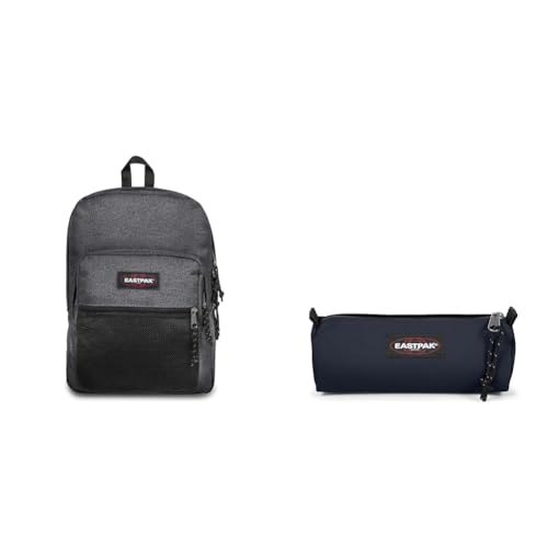 Sac à dos Eastpak Pinnacle 27L gris et sa trousse scolaire bleu marine