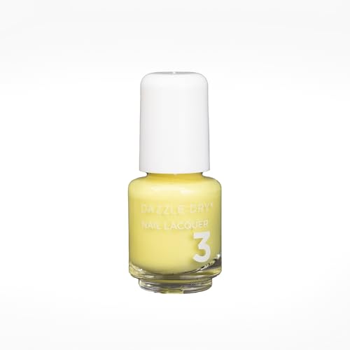 Image of Dazzle Dry Nail Mini Lacquer (Step 3) - Space Lemon - A vibrant lemon yellow. Semi-sheer cream. (0.17 fl oz)