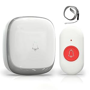 Botón de Emergencia para Personas Mayores, Llamada de Emergencia Doméstica, Pager con Alcance de 500 pies, Sonido y Luz LED, Impermeable IP68, BaterÃa de Iones de Litio