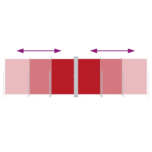 Store latéral extensible rouge pour intimité de jardin et de balcon - 3