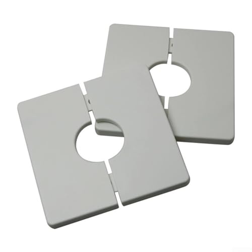Honseadek Cubierta cuadrada para agujero de cable, montaje en pared, para aire acondicionado, gestión de cables, ABS, color blanco, 86 mm, cubierta decorativa para placa de pared para tuberías, grifos