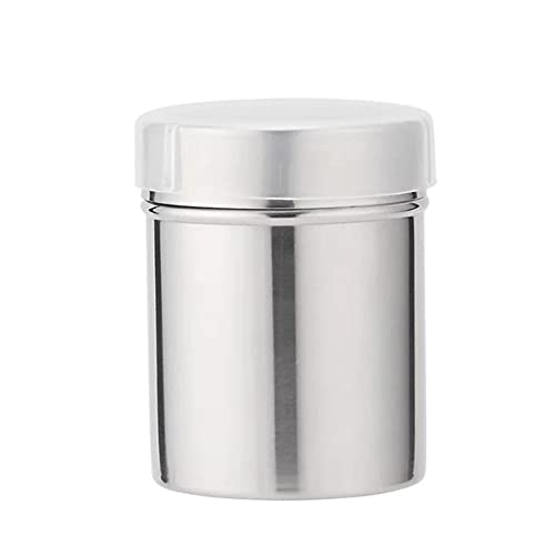 BBAUER 1PC Stainless Steel Flour Powder Sugar Shaker with Lid Mesh Shaker Icing Sugar Powder Cocoa Flour Chocolate Coffee Sifter Cooking Tool Accessories