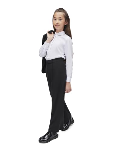 Calvin Klein Girls' Long Sleeve Dress Shirt, Tailored Button-Front Collared Sateen Blouse, Formal Top for Special Occasions, White, 10 - image 5