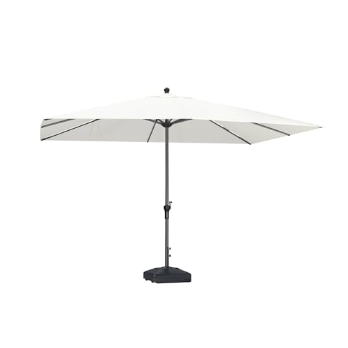Image of PURPLE LEAF Outdoor Market Umbrella 11.5' x 8' Rectangle White 8 Metal Ribs