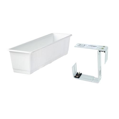 Fuchs seit 1895 Blumenkasten Standard mit passendem Halter, Farben:weiß, Länge:100 cm