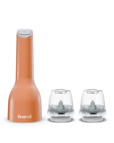 Finamill's Award-Winning Battery-Operated Pepper Mill & Spice Grinder - Adjustable Coarseness, Ceramic Grinding Elements, Led Light, 2 Quick-Change Proplus Pods - Perfect For Home Cooking & Gifting #TOP17