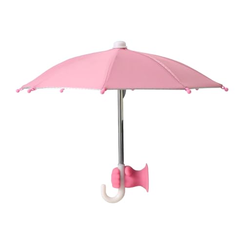 Phone Umbrella - Cell Phone Sun Visors, Suction Cup Protection Phone Umbrella | Foldable Fun Smartphones Tanning Shade Accessory For Travel Outdoor Activities Pink