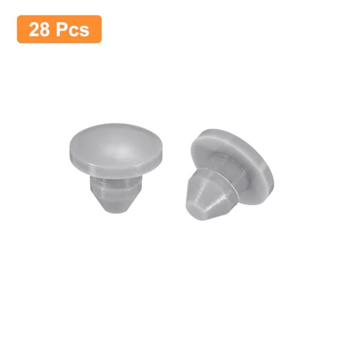Image of uxcell 28Pcs Silicone Plugs, Rubber Round Snap in Locking Hole Plugs for 3.5-4mm Hole, Hole Stoppers Waterproof Hole Plug for Metal Tube, Furniture End Caps Inserts, Grey