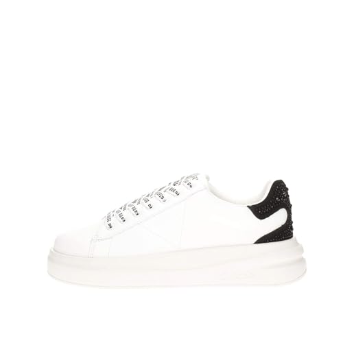 Guess Zapatillas clásicas Mujer, Blanco/Negro FLTELB LEA12 WHBLK (Blanco/Negro, Sistema Tallas Calzado EU, Adulto, Números, Mediano, 38)