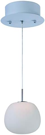 White 6.25In. Wide Led Pendant with Frosted Glass Shade from The Puffs Collection