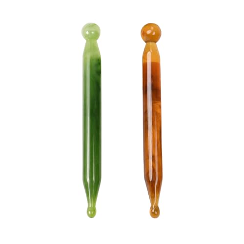 2 Piezas De Pluma De Masaje De Acupunta, Herramienta De Prensado De Acupuntura De Resina Creativa, Accesorios De Terapia Muscular, Pequeños Accesorios Para Relajación Facial.