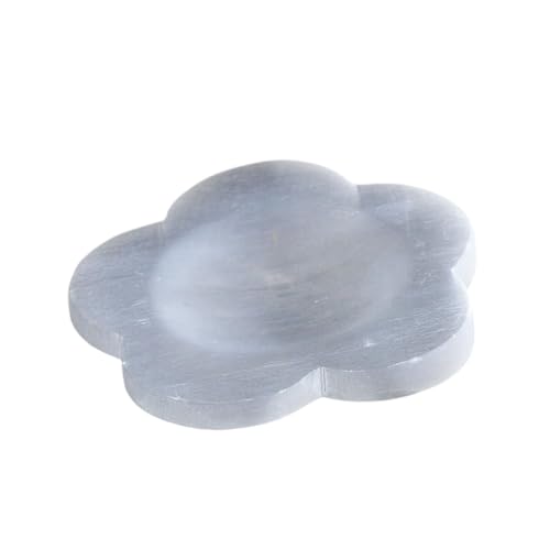 KiBcsLic Placa de Cristal de Plato para Meditación Bandeja Organizadora Y Adorno para El Hogar para Limpieza de Cuarzos Y Joyería Adecuado para Baños, 14cm