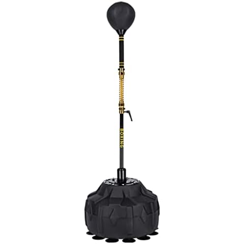 Boxing Gym Equipment Cobra Bag Fitness Reflex Bag Gift 4 Replacement Balls And Boxing Gloves Freestanding Workout Punching Ball Speed Bag Boxing Bag Stand & Adjustable Height, Black, 50x50x150-180cm Cover