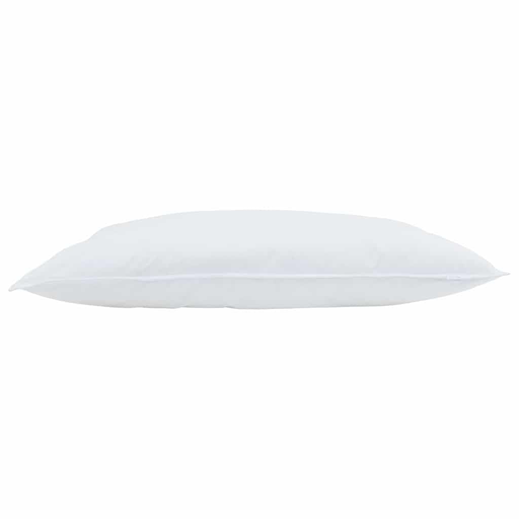 2 almohadas de plumas blancas de 40 x 80 cm con relleno de plumón, ergonómicas, transpirables y lavables, ideales para dormir de espalda, de lado y boca abajo
