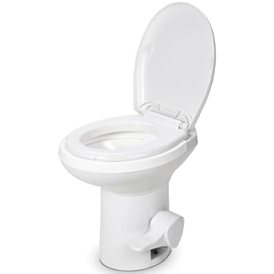 YITAMOTOR RV Toilet, Gravity Flush Toilet with Foot Pedal Flush, High Low Profile Gravity Camper Toilet for or RV, Trailer, Car, Motorhome, Caravan Trip